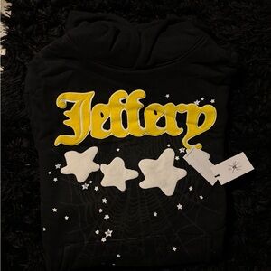 Jeffery Black Hoodie with Yellow and White Stars